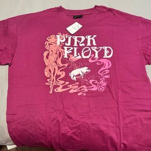 Boyfriend fit band tee Pink Floyd Rasberry Purple